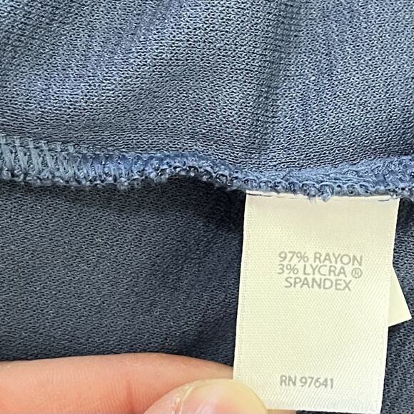 J Jill Womens Wearever Ribbed Tunic Top Size XL Navy Stretch Casual Travel - Picture 6 of 7